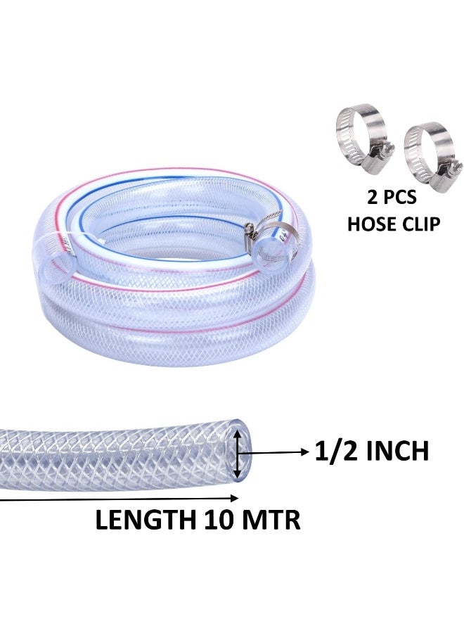 Royal Apex Pvc Flexible Reinforced Clear Hose: Heavy Duty, High Pressure, And Chemical Resistant - Ideal For Water, Gas, Oil, And Food Grade Applications (1/2 Inch 10Mtr) - Image 2