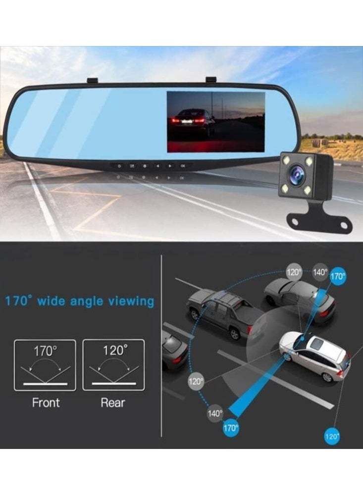 UV Enterprises Vehicle Blackbox DVR Car Mirror Camera 1080P Dual Dash Camera Front & Rear View Camera HD Video Recorder 170° Wide Angle Support Night Vision G-Sensor Loop Recording Camera - Image 5