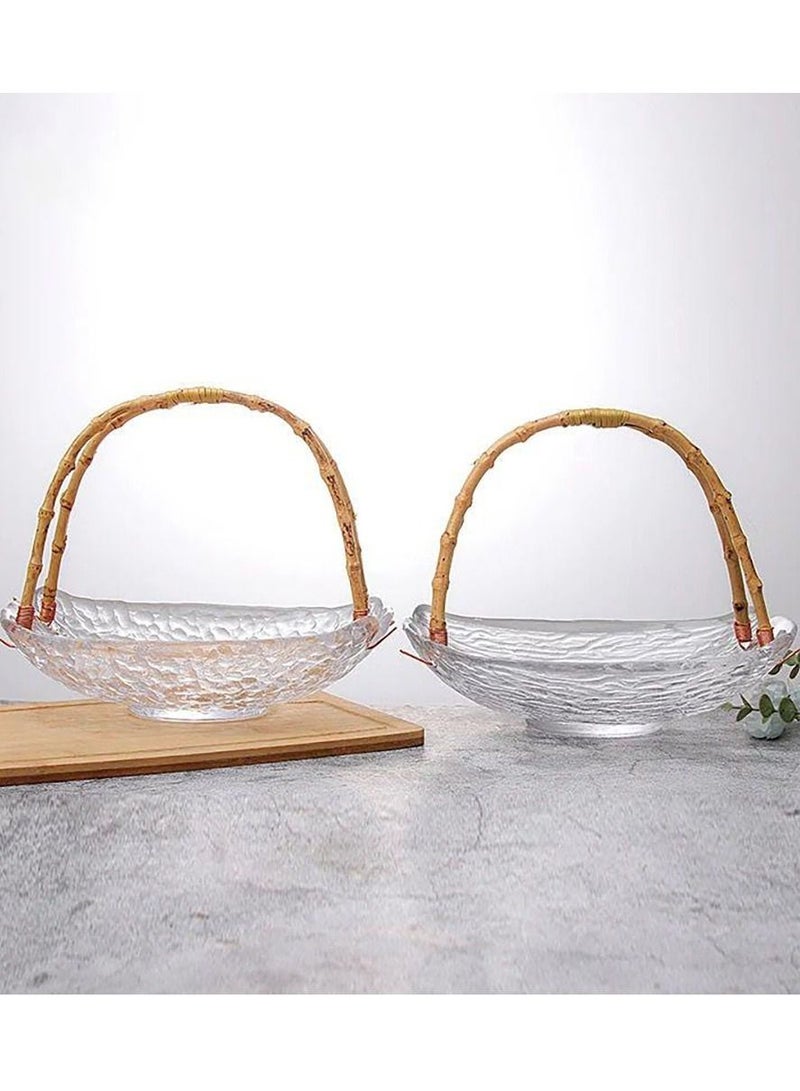 A set of versatile dessert serving dishes with a sophisticated royal design, with a wooden/transparent two-piece base - Image 1