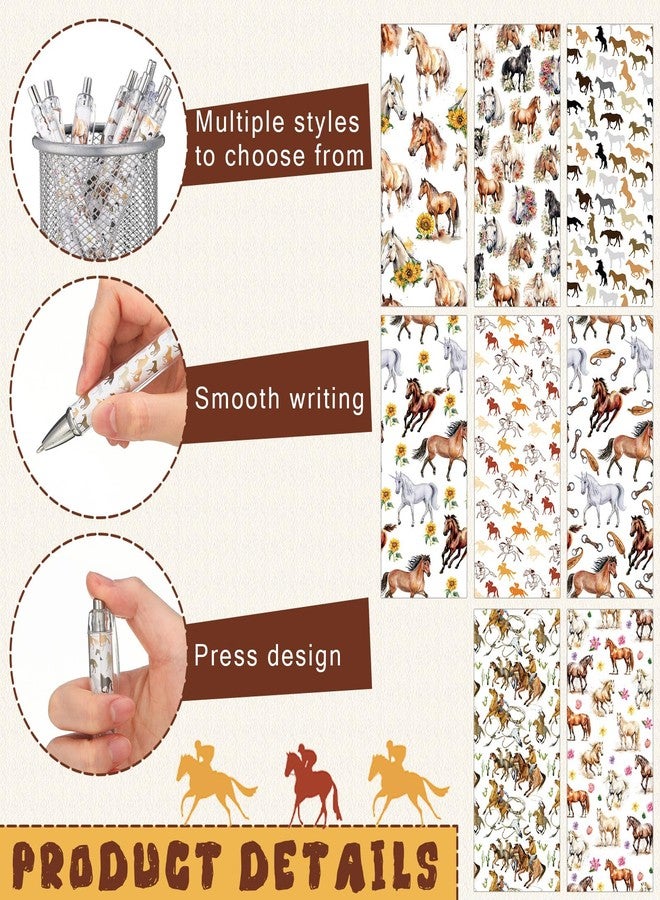 Fullhawl 69 Pcs Horse Gift Set Horse Lover Stationery Pens with Sticky Notes, Pencil Bags and Paperclips Gifts for School Office Supplies Supplies - Image 3
