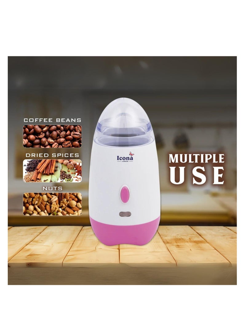 Icona Electric Coffee Bean Grinder with Stainless Steel Blades, 50g Capacity for Fresh Coffee Grounds – Compact Grinder for Espresso, French Press - Image 5