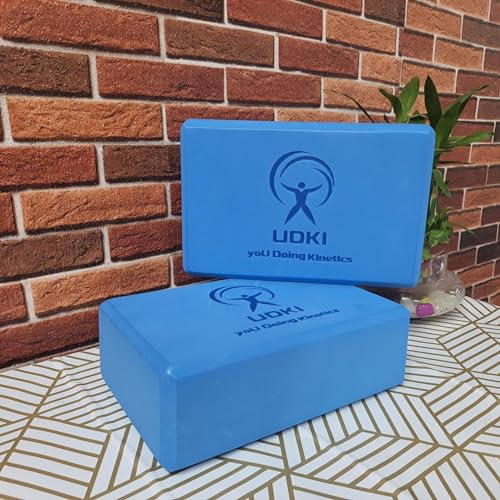 UDKI Yoga Block Set of 2, Extra Large (Blue) | High-Density EVA Foam, Soft Surface for Balance, Support & Performance | Ideal for Strength Training & Yoga Exercises (3"x9"x6") - Image 2