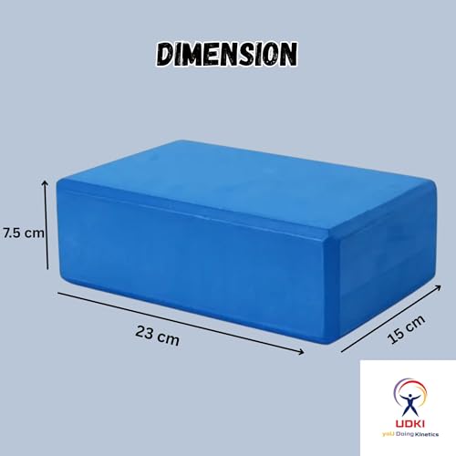 UDKI Yoga Block Set of 2, Extra Large (Blue) | High-Density EVA Foam, Soft Surface for Balance, Support & Performance | Ideal for Strength Training & Yoga Exercises (3"x9"x6") - Image 4