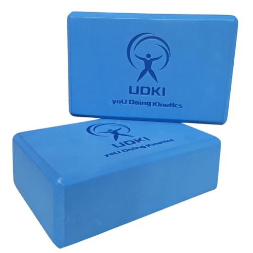 UDKI Yoga Block Set of 2, Extra Large (Blue) | High-Density EVA Foam, Soft Surface for Balance, Support & Performance | Ideal for Strength Training & Yoga Exercises (3"x9"x6") - Image 1