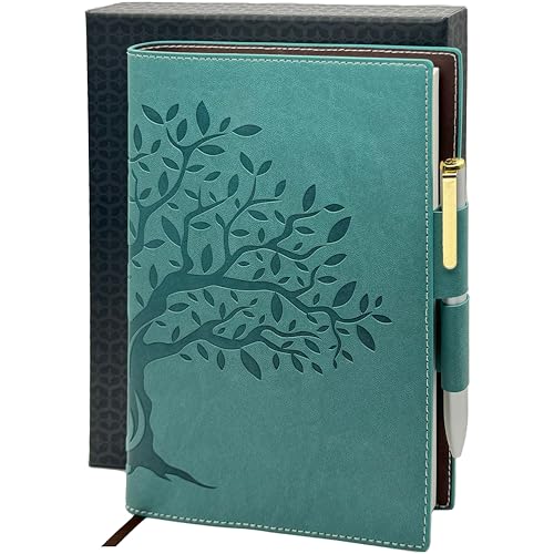 SETTINI® Tree of Life Refillable Writing Journal for Women & Men - Vegan Leather Lined Journal Notebook with Premium Pen - A5, 8.75 x 6 inches, 256 Pages of 100gsm Paper, Beautiful Gift Box Included - Birthday Gift - Image 1