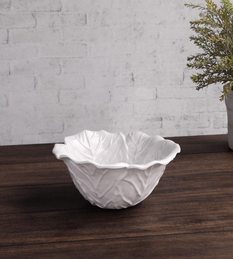 Beatriz Ball VIDA Lettuce Small Bowl in White Elegant Melamine LeafInspired Design Ideal for Snacks Salsas Dips Durable Dishwasher Safe BPAFree Perfect for Daily Use or Special Gifts - Image 4