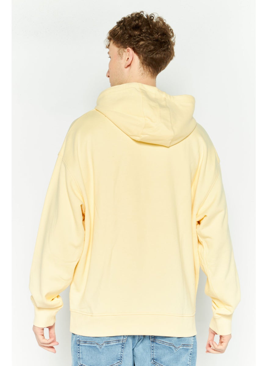 ESPRIT - Men Hooded Textured Long Sleeve Sweatshirt, Yellow - Image 1