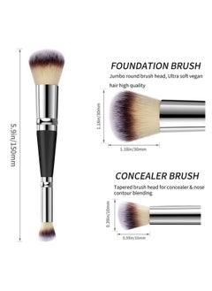 LAVONE Eyebrow Pencil Makeup Kit For Eyebrow Makeup, Make Up Brow Kit With Waterproof Eyebrow Pencil, Eyebrow Pomade, Foundation & Concealer Brush And Dual-Ended Eyebrow Brush - Dark Brown  - Image 5