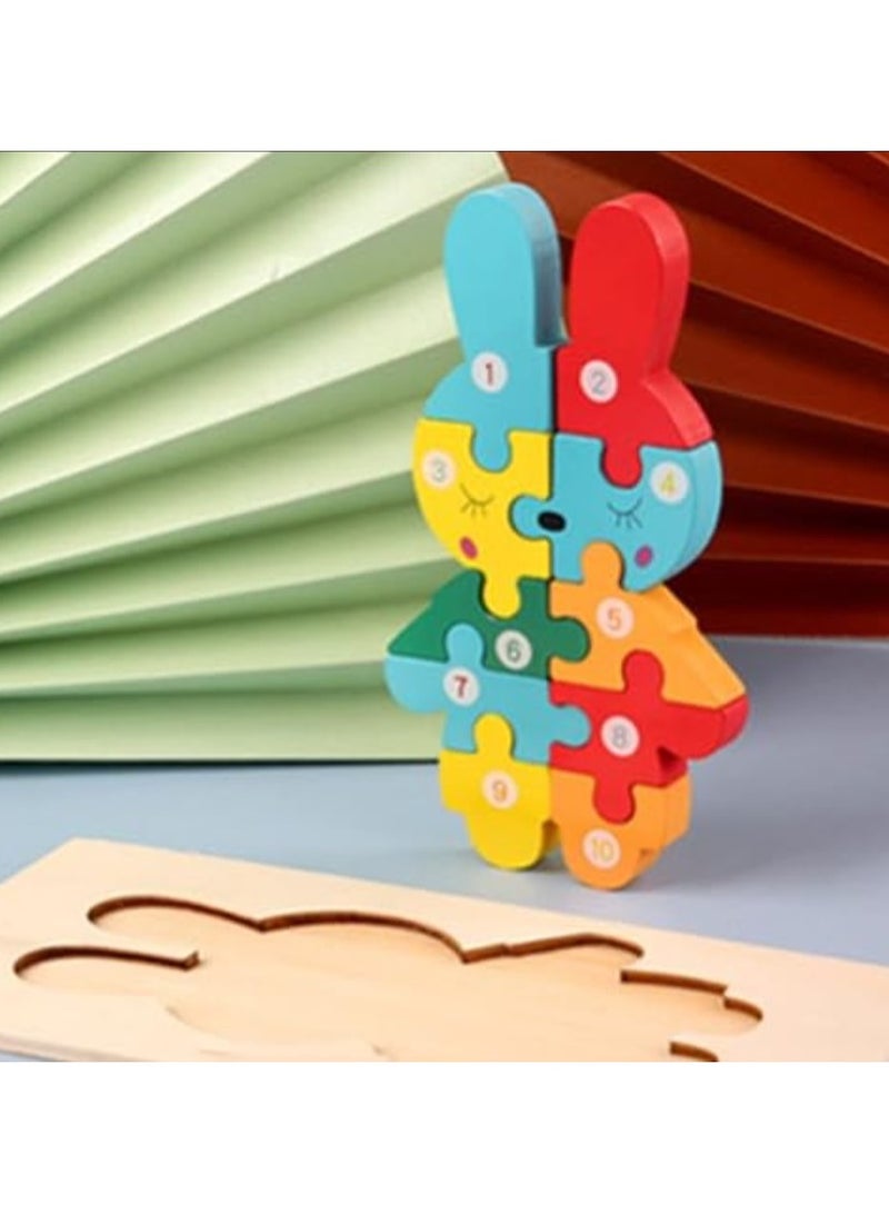 لعبة أحجية حيوانات خشيبة موتيسوري للأطفال