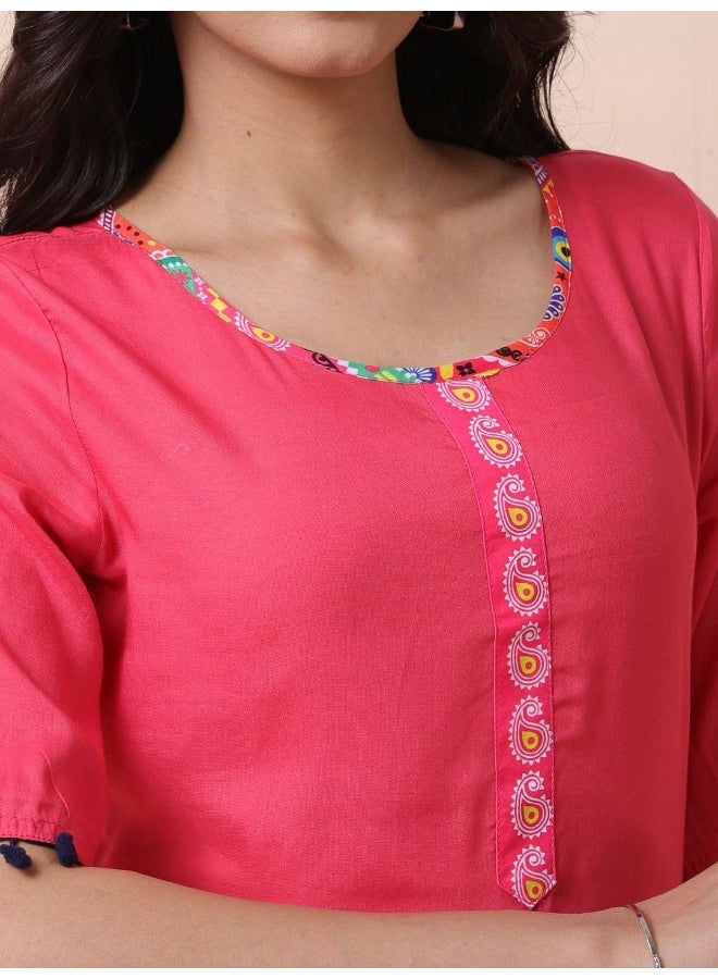 AKS Ethnic Motifs Printed Straight Kurta With Sharara - Image 2