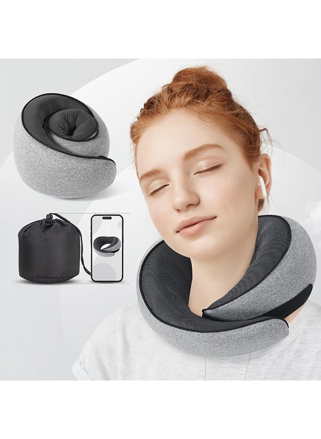 meayul Travel Pillow, Travel Neck Pillow for Airplanes Car, Memory Foam Travel Pillow, Sleeping Essentials for Long Flight 360° Head Support Degree Comfort and Breathability - Image 3