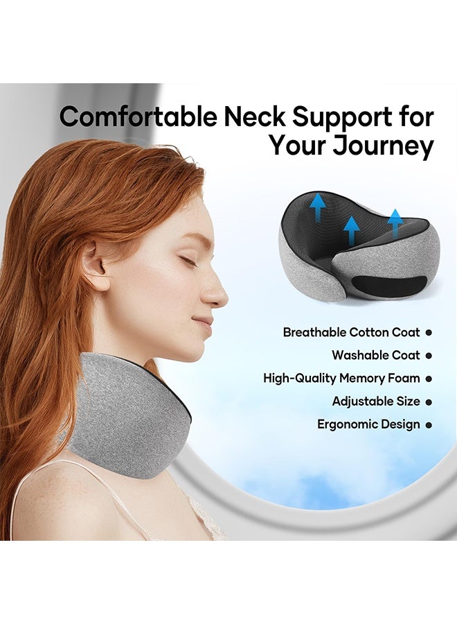 meayul Travel Pillow, Travel Neck Pillow for Airplanes Car, Memory Foam Travel Pillow, Sleeping Essentials for Long Flight 360° Head Support Degree Comfort and Breathability - Image 4