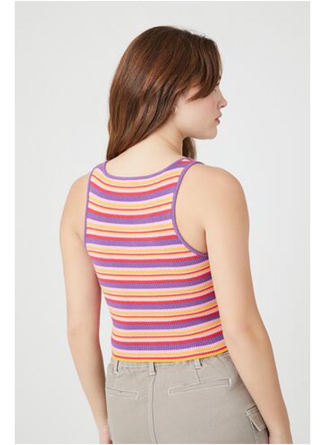 FOREVER 21 - Striped Sweater-Knit Tank Top - Image 1