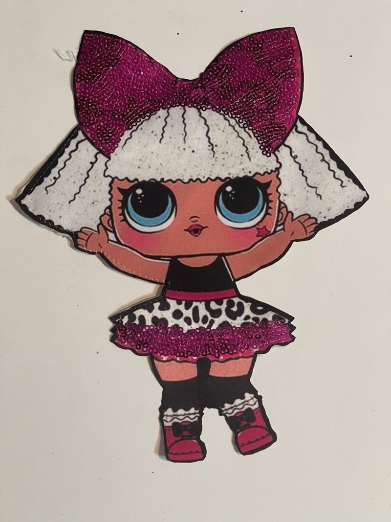 Gönülden Tasarım Heartfelt Design 23X18 cm Lol Doll Party Sequined Applique Badge Patch Accessory - Image 2