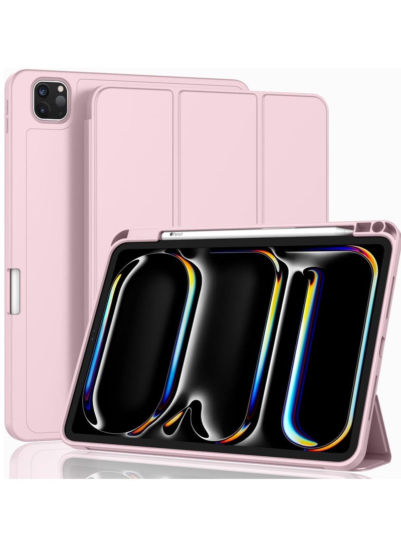 Raxoom 2024 iPad Pro 11" Case (M4, 5th Gen) - Smart Case with Pencil Holder, Touch ID Support, Auto Wake/Sleep Function (Pink) - Image 1