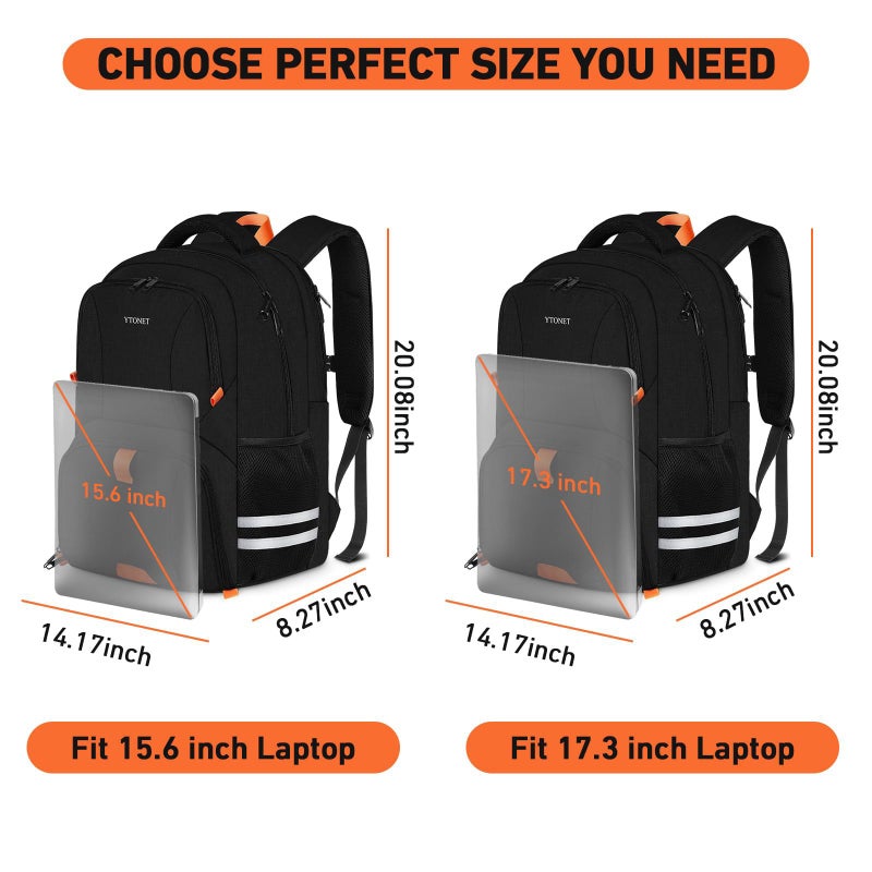 Ytonet Gym Backpack For Men Women, Travel Sports Track Bag With Shoe Compartment, Large Workout Laptop Backpack Water Resistant College Bag Fit 15.6 Inch, Camping, Black - Image 2