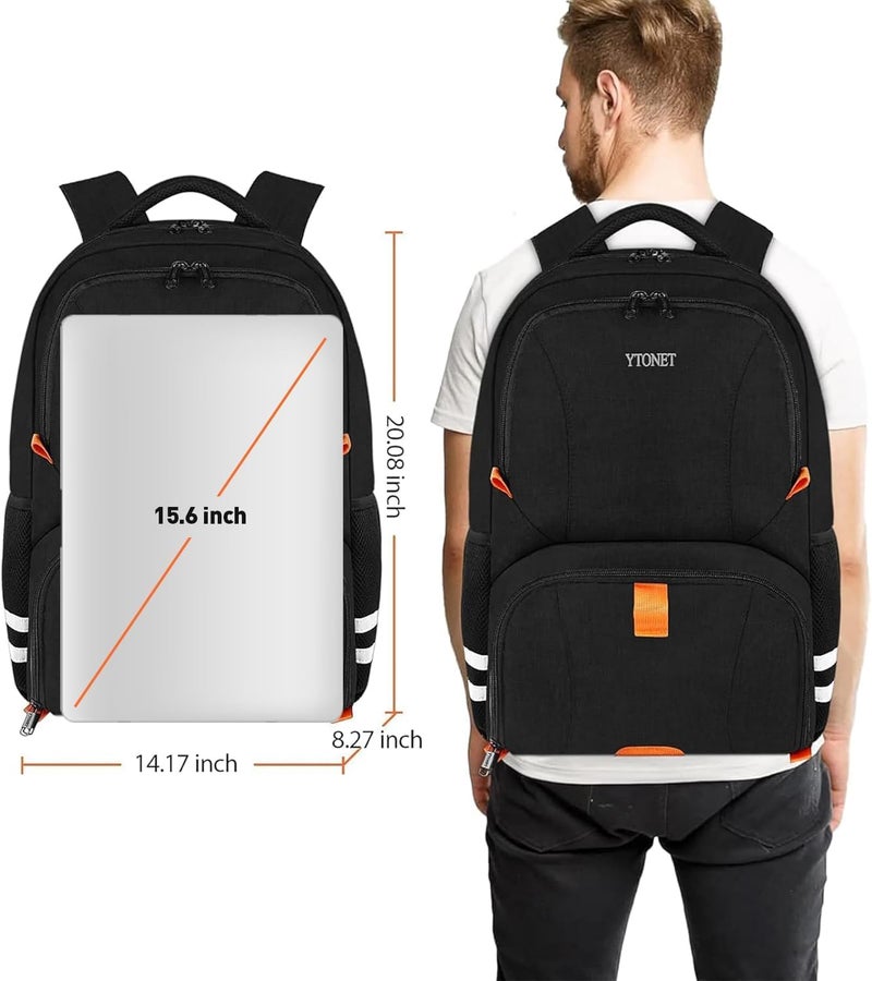 Ytonet Gym Backpack For Men Women, Travel Sports Track Bag With Shoe Compartment, Large Workout Laptop Backpack Water Resistant College Bag Fit 15.6 Inch, Camping, Black - Image 3
