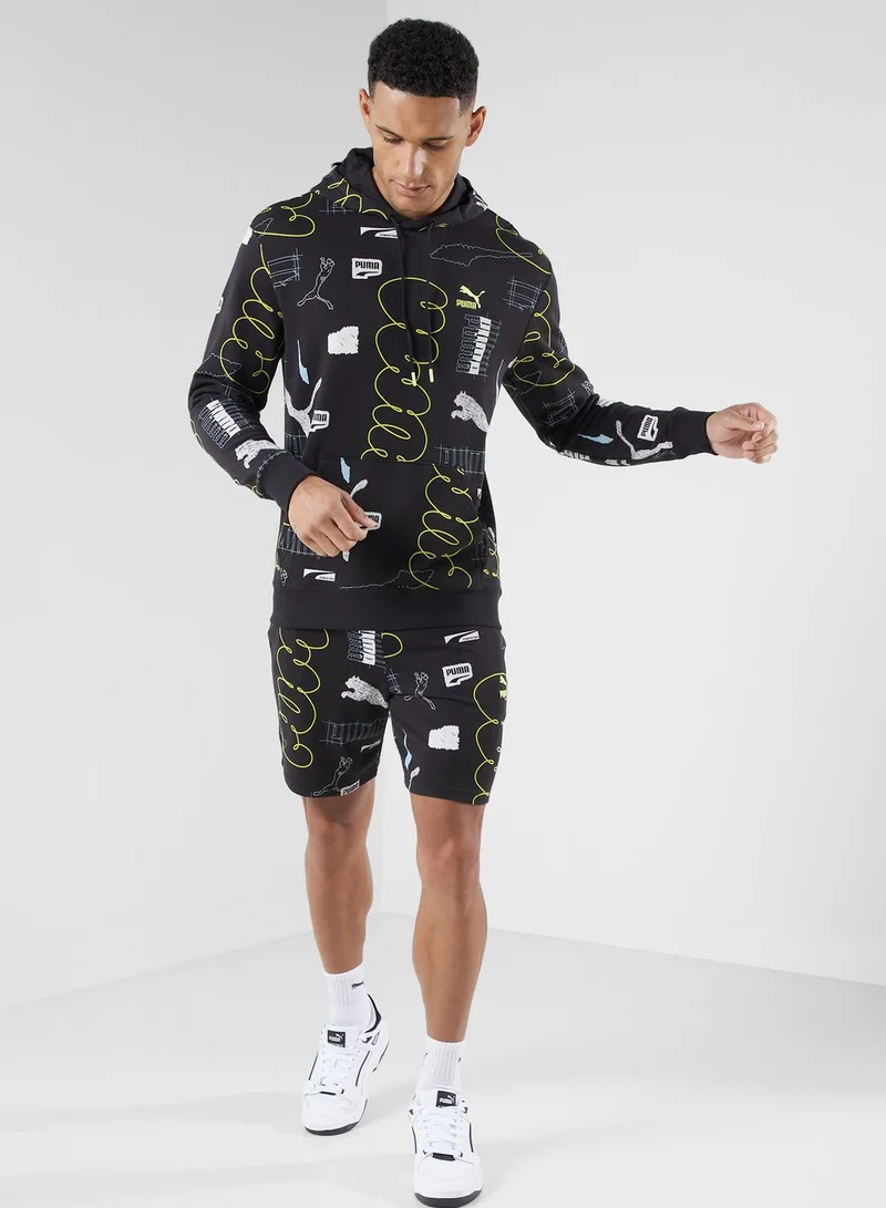 PUMA 8" Classics Brand Love All Over Printed Shorts