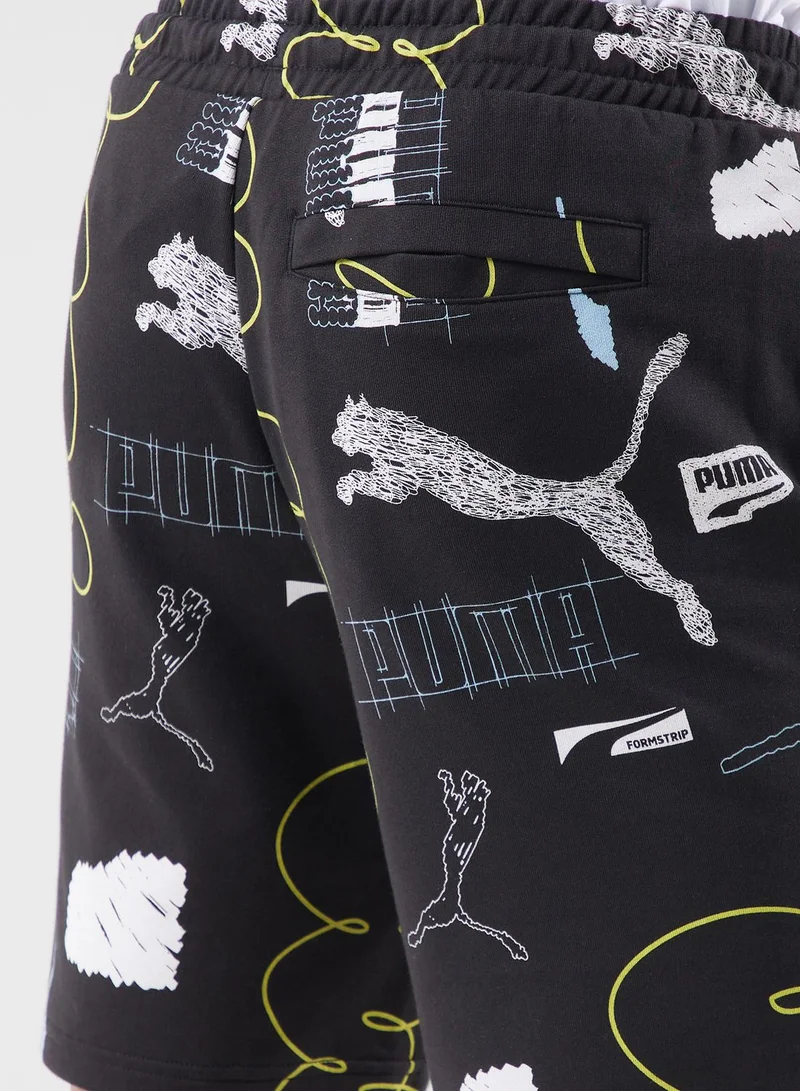 PUMA 8" Classics Brand Love All Over Printed Shorts