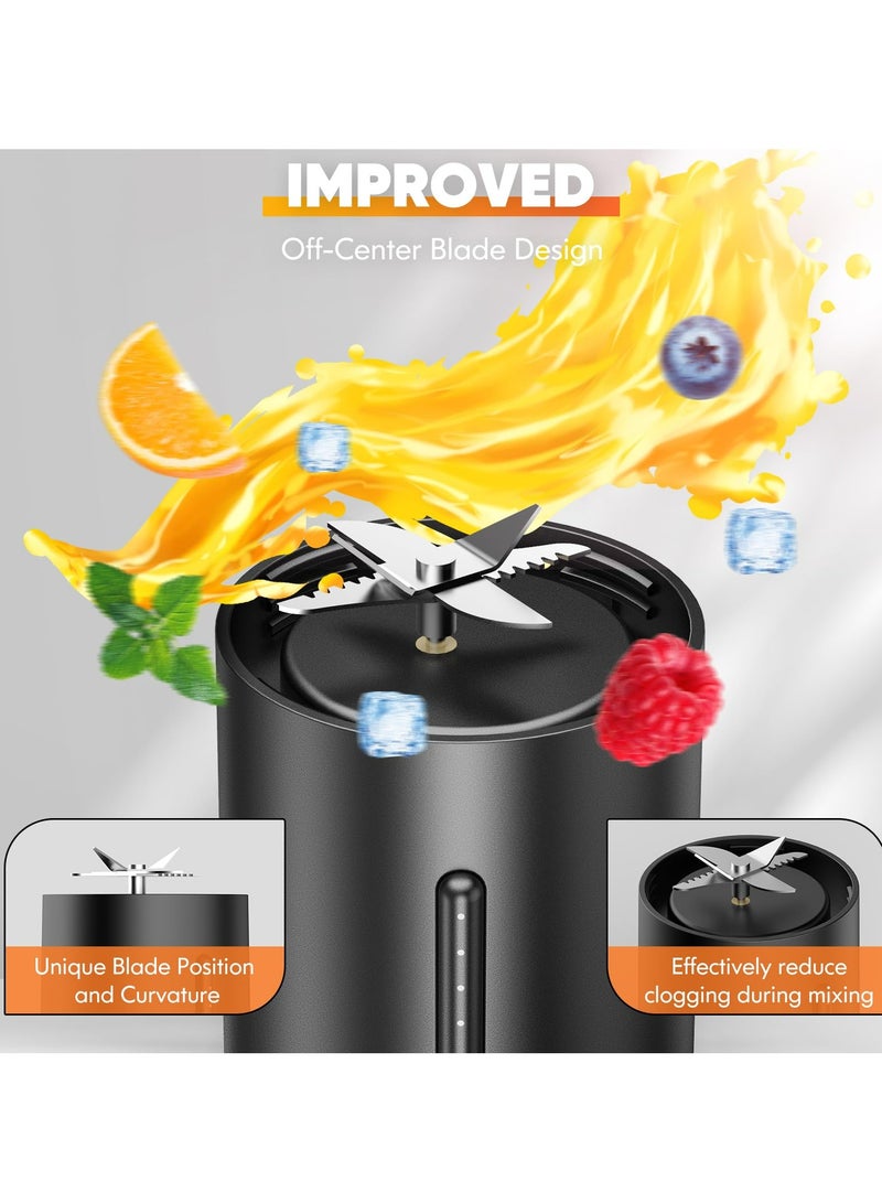 Portable Blender, Personal Size Blender for Shakes and Smoothies with 6 Ultra Sharp Blades, 16 Oz Mini Blender USB Rechargeable Magnetic for Travel/Picnic/Office/Gym(Black)  - Image 5