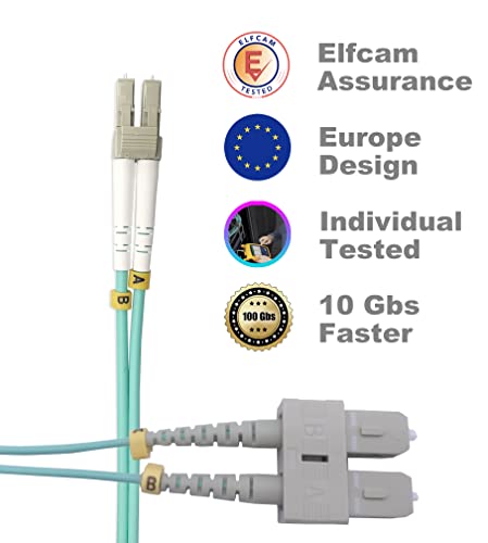 Elfcam® - 2m Fibre Optic Cable SC/UPC to LC/UPC Multimode Duplex 50/125um OM3 LSZH(2M) - Image 5