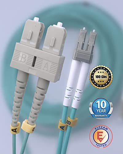 Elfcam® - 2m Fibre Optic Cable SC/UPC to LC/UPC Multimode Duplex 50/125um OM3 LSZH(2M) - Image 2