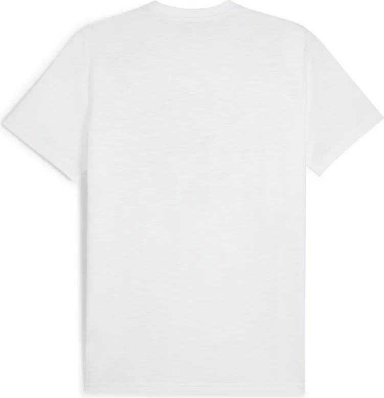 بوما Run Slogan Men's White Round Neck T-Shirt