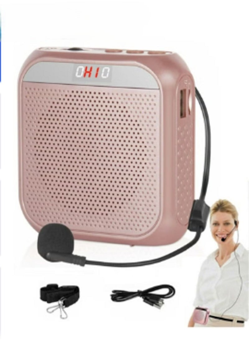 Generic Voice Amplifier, 3.5mm Wired Microphone Headphone Voice Amplifier 2200mAh Rechargeable Multifunctional Noise Canceling Speaker Support U Disk and TF Card  - Image 1