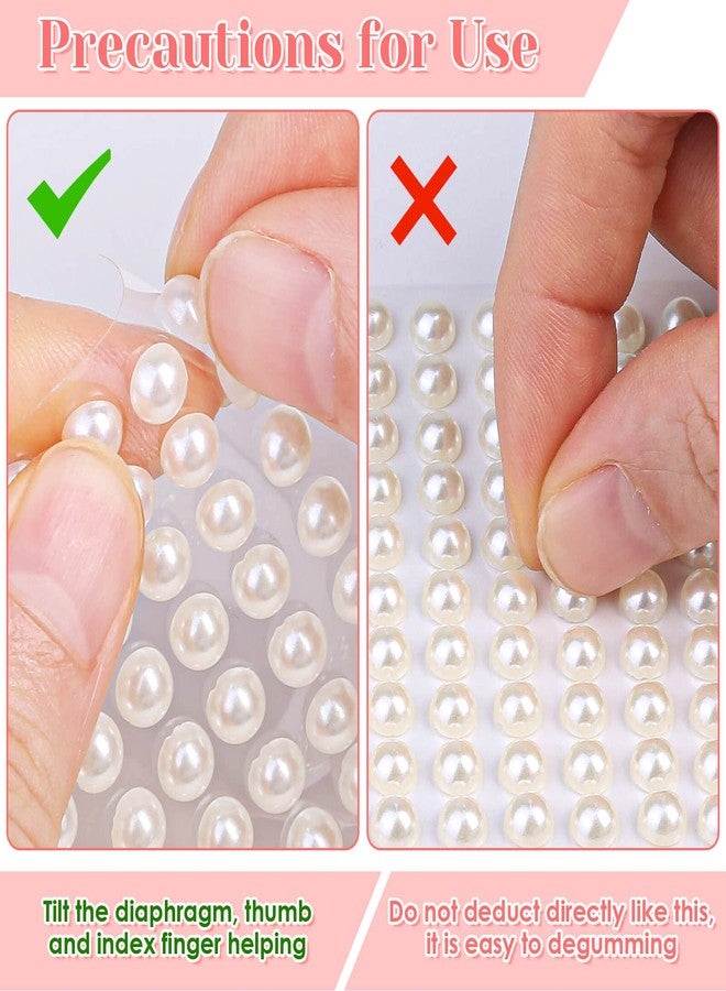 cridoz 7 Sizes Self Adhesive Hair Pearl Stickers, Cridoz 2032 Pieces Stick on Pearls gems Sticker for Hair, Face, Makeup, Eye, Nail, Crafts - Image 5