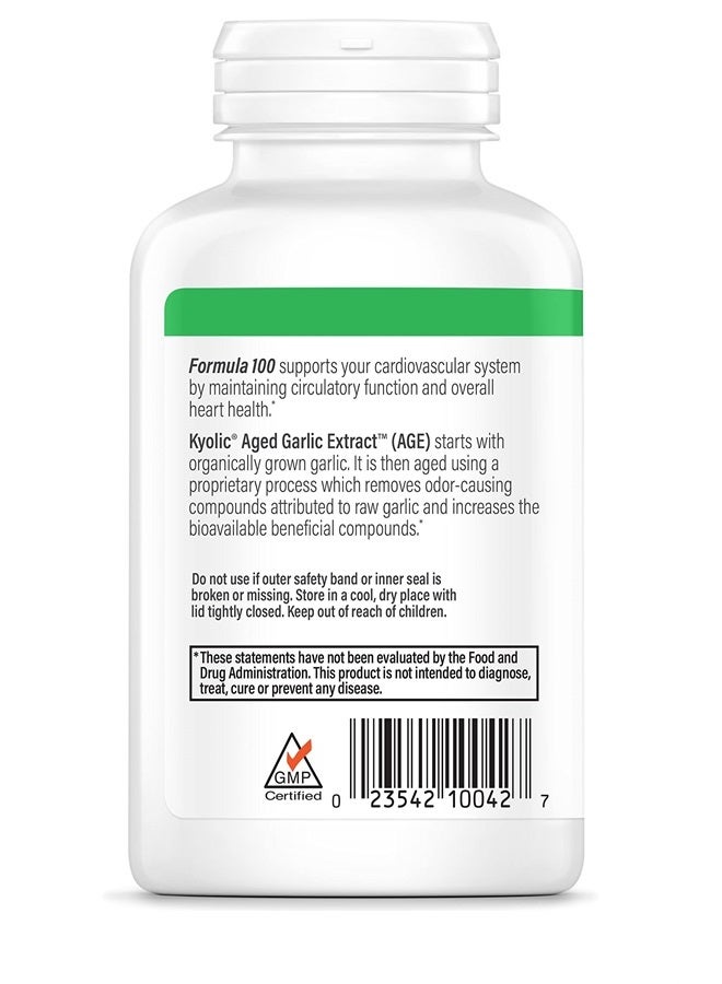 kyolic Aged Garlic Extract Formula 100, Original Cardiovascular, 200 Capsules (Packaging May Vary) - Image 1