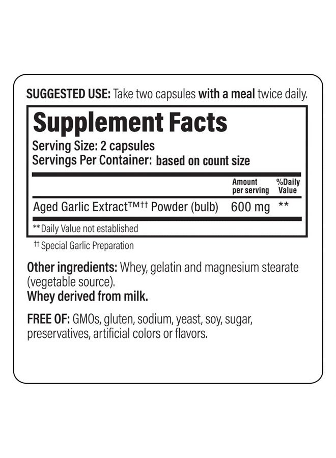 kyolic Aged Garlic Extract Formula 100, Original Cardiovascular, 200 Capsules (Packaging May Vary) - Image 3