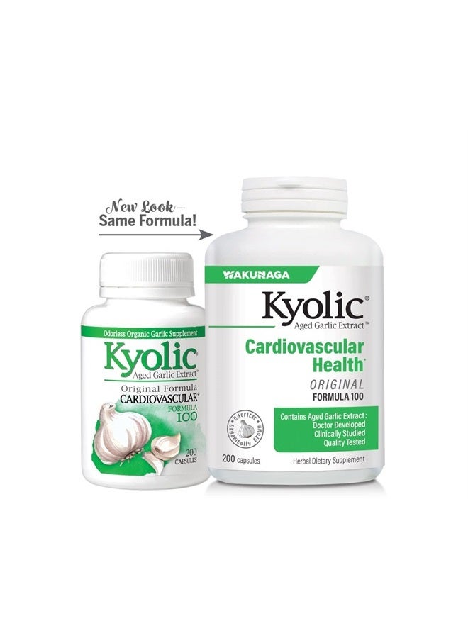 kyolic Aged Garlic Extract Formula 100, Original Cardiovascular, 200 Capsules (Packaging May Vary) - Image 4