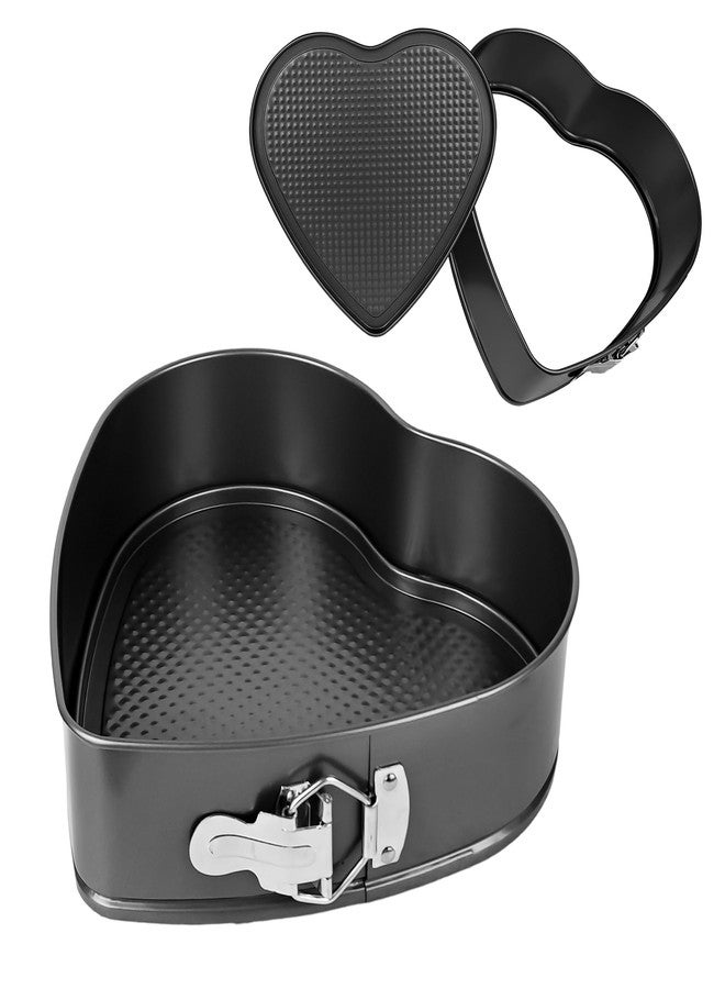 Axigundaone 2 Pcs Heart Shaped Springform Pan Set, 7/9 Inch Heart Cake Baking Molds with Removable Bottom, Non Stick Heart Cheesecake Pans for Snack Cooking - Image 1
