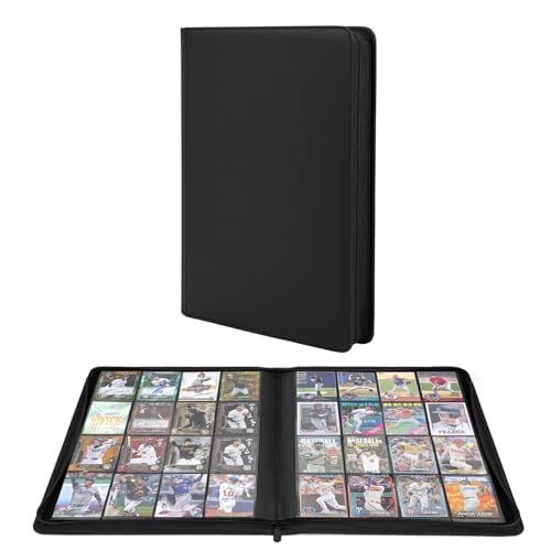 OTMOTMO Premium 1000 Pockets Trading Card Binder 16Pocket Ringless SideLoading Album for TCG MTG Lorcana Sports StandardSize Cards Black2 - Image 1