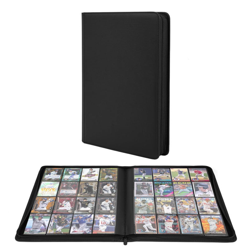 OTMOTMO Premium 1000 Pockets Trading Card Binder 16Pocket Ringless SideLoading Album for TCG MTG Lorcana Sports StandardSize Cards Black2 - Image 2