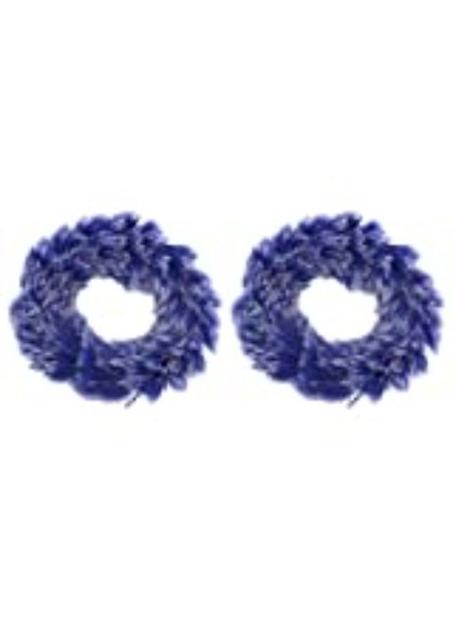 Motique Accessories Two-Tone Fur Scrun - Set Of 2-Royal Blue  - Image 3