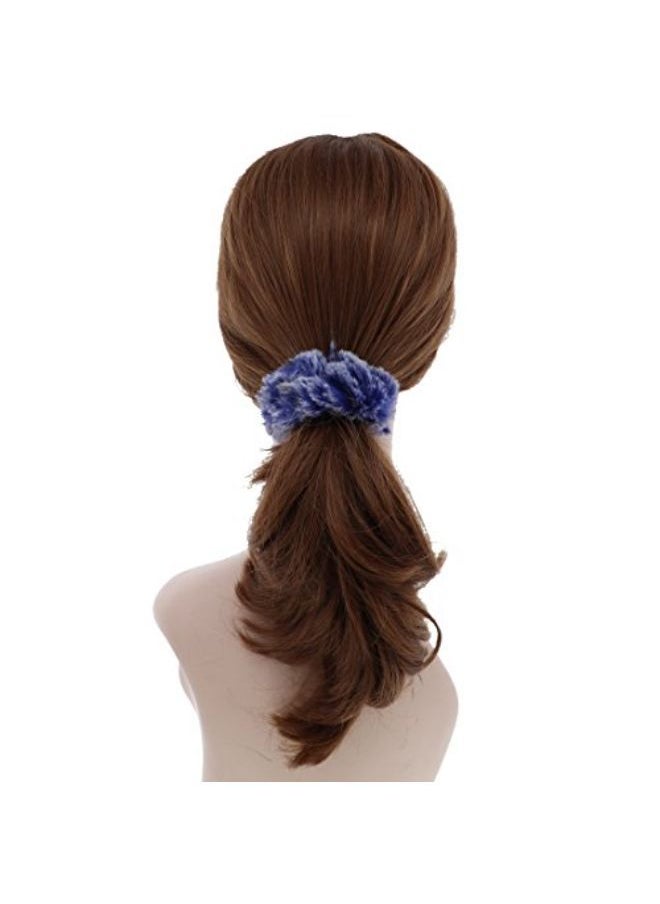 Motique Accessories Two-Tone Fur Scrun - Set Of 2-Royal Blue  - Image 2