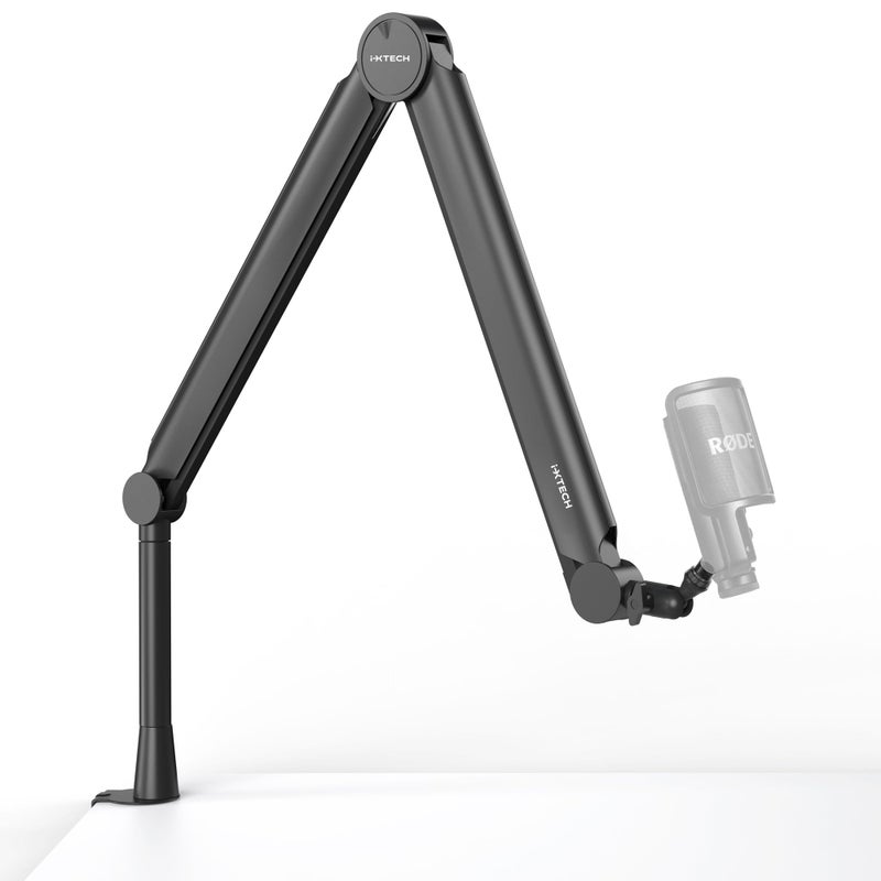 i-XTECH IXTECH Premium Microphone Boom Arm with Desk Mount, 360Â° Rotatable, Fully Adjustable, for Podcast, Video, Gaming, Radio, Studio, Recording, Sturdy and Universal VALIANT Model - Image 1