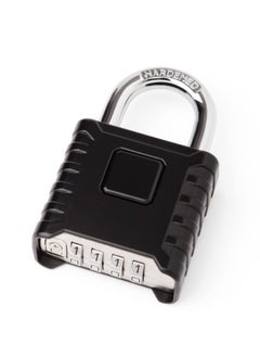 Y&D Heavy Duty Combination Padlocks Outdoor, 52mm Stainless Steel 4 Digit Locker Code Padlock Weatherproof, for Home Shed Fence Warehouse Garage (Black)  - Image 1