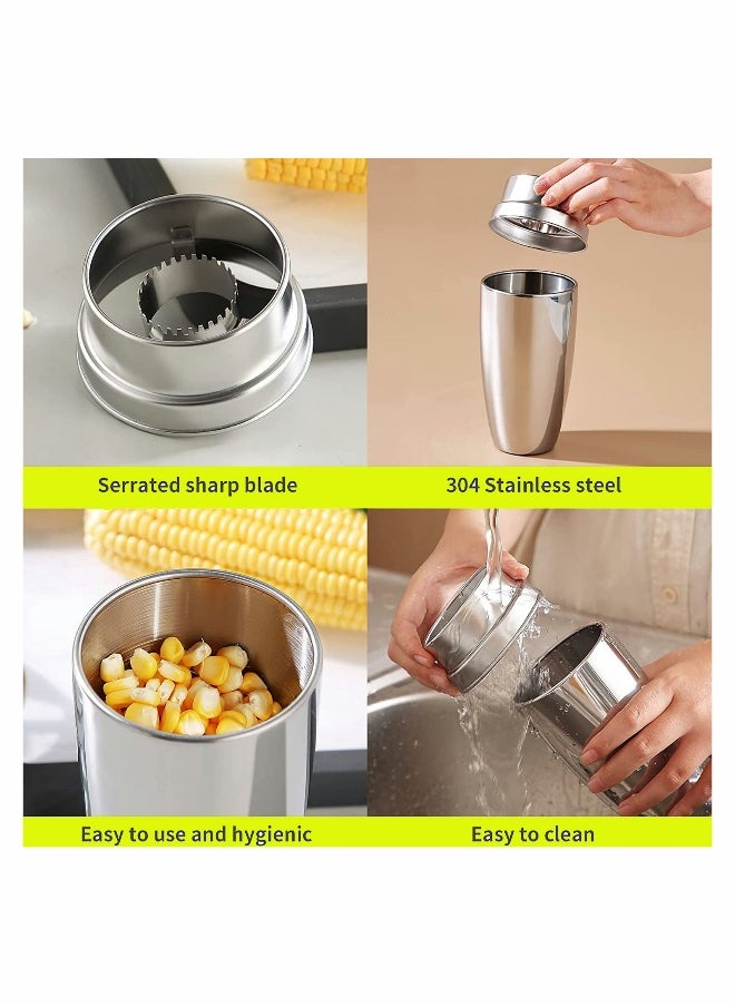 Generic - Corn Peeler 304 Stainless Steel Cob with Cup Convenient Stripper Tool Quickly Peeling Kernels Cutter For Kitchen Thresher from the - Image 1