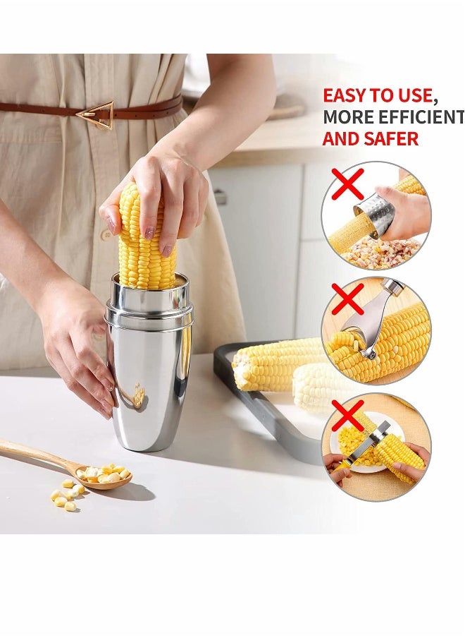 Generic - Corn Peeler 304 Stainless Steel Cob with Cup Convenient Stripper Tool Quickly Peeling Kernels Cutter For Kitchen Thresher from the - Image 1
