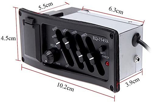Jiayouy Guitar Pickup 4 Band EQ-7545R Preamp Amplifier Equalizer Tuner Piezo Pickup for Acoustic Guitars - Image 4