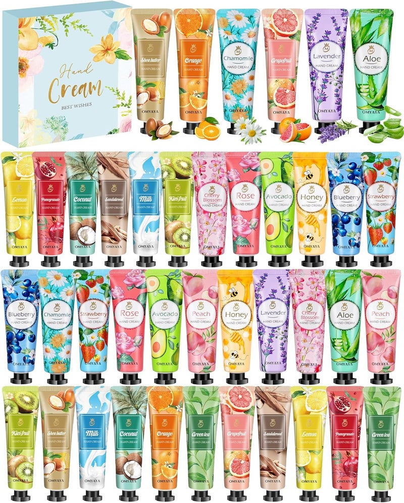 40Pcs Hand Cream Gift Set for Women Natural Plant Fragrance Mini Hand Cream Moisturising Cream for Dry Cracked HandTravel Size Hand Lotion Bulk Gift Sets Christmas Mothers Day Valentine 800ml