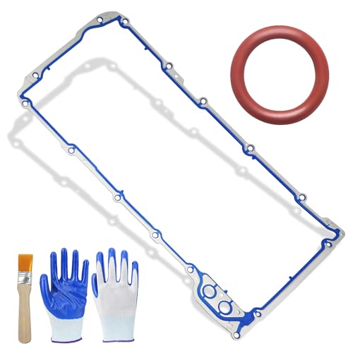 JkorkM 12612350 Oil Pan Gasket, OS30693R Oil Pan Gasket kit Compatible with Chevy Silverado Suburban Tahoe Trailblazer GMC Sierra Yukon Envoy 4.8L 5.3L 6.0L 6.2L-Other Replaces OEM 12580672 812558760 - Image 1