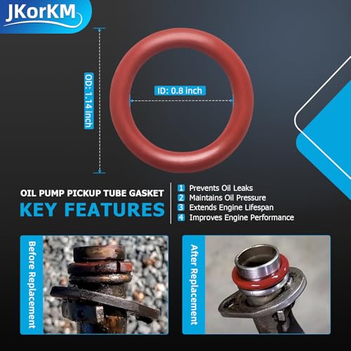 JkorkM 12612350 Oil Pan Gasket, OS30693R Oil Pan Gasket kit Compatible with Chevy Silverado Suburban Tahoe Trailblazer GMC Sierra Yukon Envoy 4.8L 5.3L 6.0L 6.2L-Other Replaces OEM 12580672 812558760 - Image 5