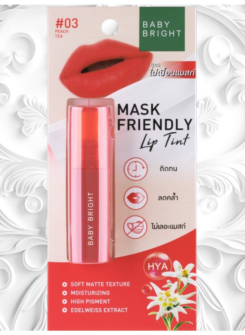 Baby Bright Mask Friendly Lip Tint Peach Tea 03  - Image 3