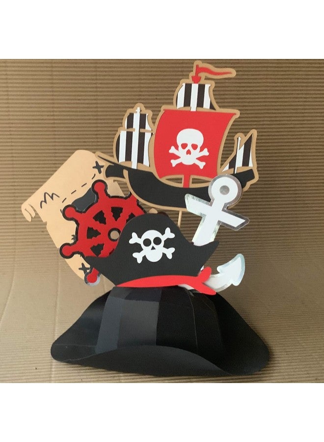Pinfliers Pirate Theme Paper Cutouts for Centerpiece, 5 Pieces, Black, Red, Brown, White - Image 4