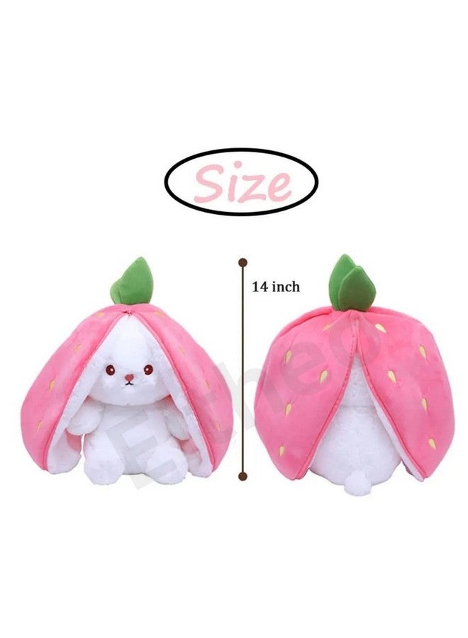 إيثيو وسادة أرنب فراولة جزرة قابلة للعكس من إيثيو | ألعاب أرنب ناعمة بسحاب | آمنة ومتينة | تصميم مريح وقابل للعكس للأطفال | سحاب ناعم | خامة فائقة النعومة | هدية للأطفال - Image 4