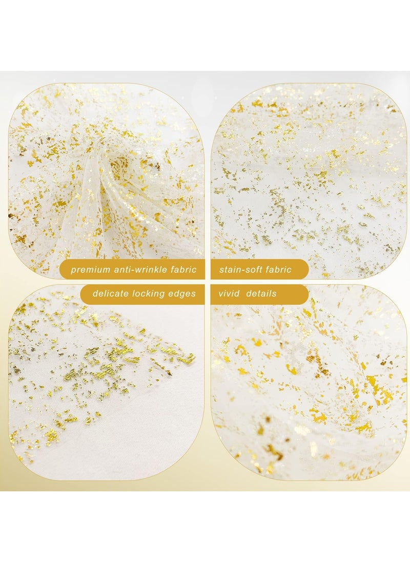 Dominy Gold Table Runner Chiffon Tulle Cheesecloth Golden Table Runner for Wedding Baby Bridal Shower Birthday Party Long Sheer Boho Home Decorations, 27.5*118 Inch (Gold)  - Image 4