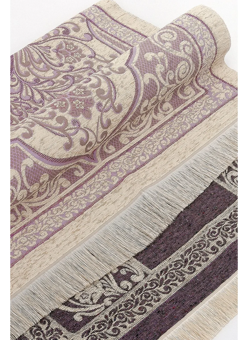 İhvan Online Ihvan Online New Mihrab Chenille Luxury Prayer Rug Lilac